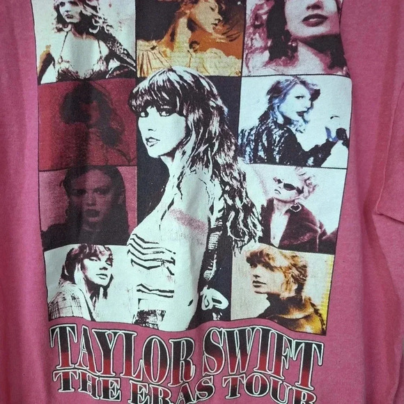 Taylor Swift The Eras Tour Womens Pink Graphic T-Shirt Delta Weight Pro Large - Picture 7 of 15